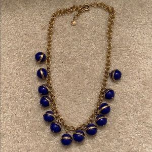 J Crew  blue and gold bauble necklace